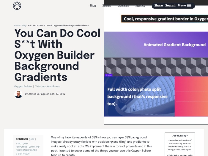 You Can Do Cool S**t With Oxygen Builder Background Gradients - Oxy How To