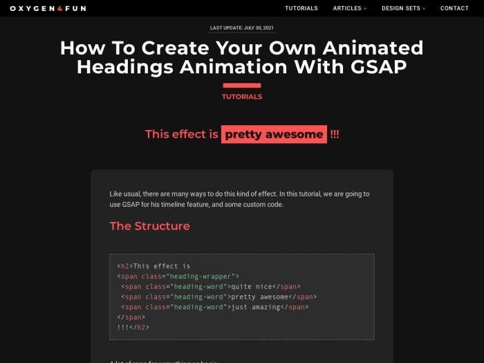 How to create your own Animated Headings Animation with GSAP - Oxy How To