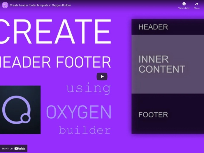 how to add a header template oxygen