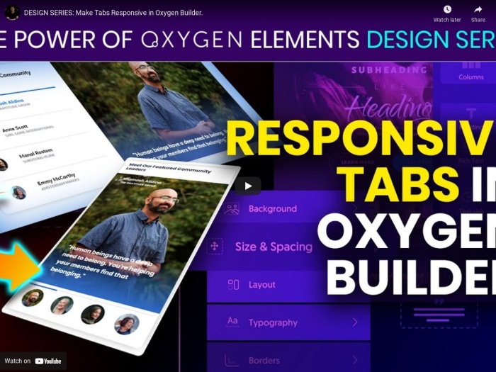 DESIGN SERIES: How to Make Tabs Responsive in Oxygen Builder. - Oxy How To